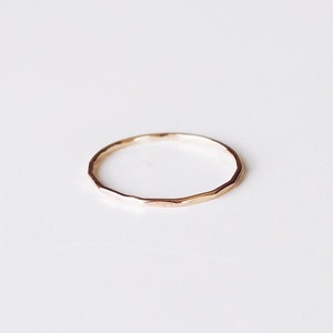 Hammered Facet Thin 12K Gold Filled Sterling Silver Ring R1092 image 3