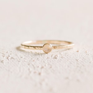 Rainbow Moonstone 3mm Ring 14K Gold Filled R1351