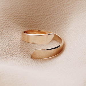 Adjustable Ring Flat Cuff Ring 12K Gold Filled R1113