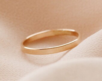 2mm Flat Band, Stacking Band, Dainty Stacking Ring, 12K Gold Filled - R1175