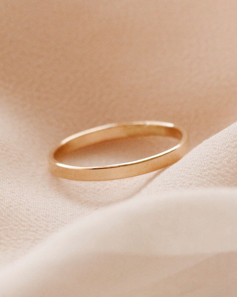 2mm Flat Stacking Ring Band 12K Gold Filled R1175 image 2