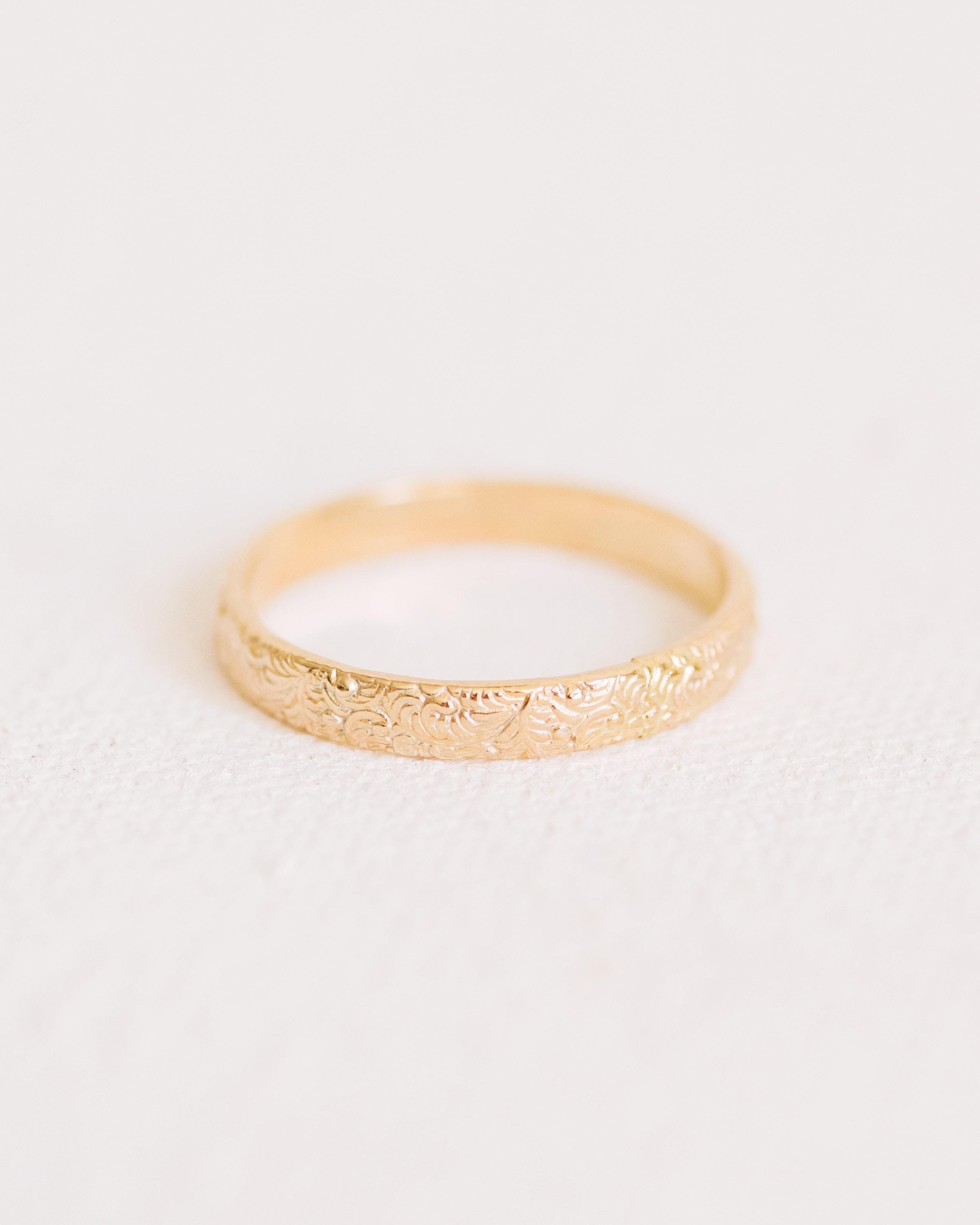 Gold Texture Pattern Motif Ring 14K Gold Filled R1338 - Etsy