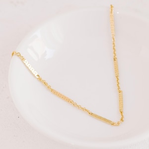 Thick Bar Chain Link Necklace 14K Gold Filled N1204