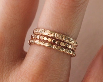 Gold Filled Dainty Stacking Rings Set of 3 R1401