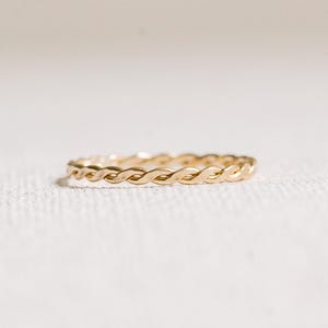 Twist Braid Thin Dainty Band, Minimalist Ring Dainty Band R1097
