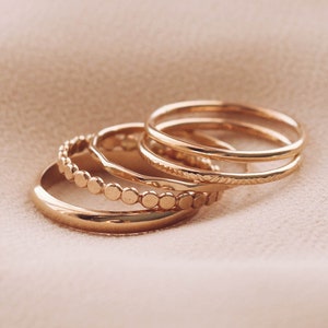 Dainty Gold Filled Stacking Rings Set R1346 - Etsy