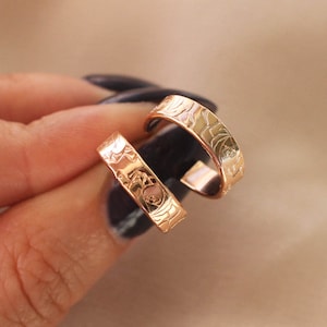 Birth Flower Hoop Earrings Gold Hoops 14K Gold Filled E1285