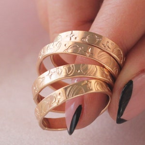 Planet Galaxy Saturn Gold Ring 14K Gold Filled R1331