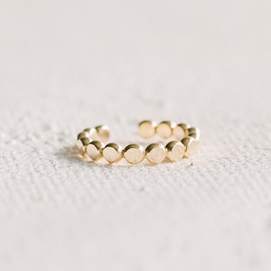 Dot Bead Single Ear Cuff Gold Filled Sterling Silver E1264