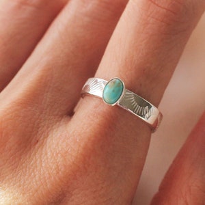 Sun Band Oval Turquoise Stone Gold Filled Sterling Silver Ring R1376 Sterling Silver