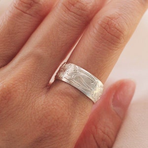 Sterling Silver Motif Wide Pattern Ring R1335