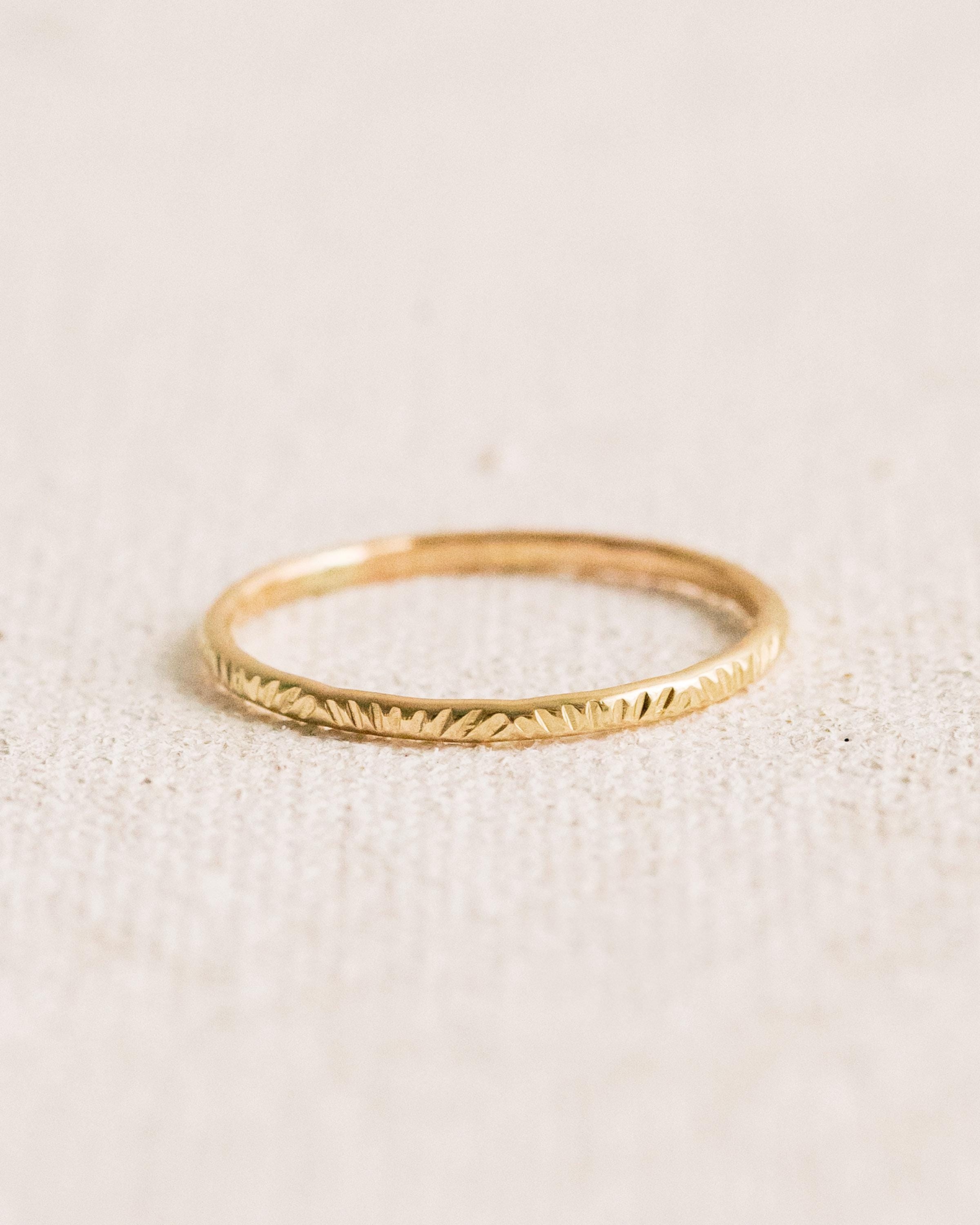 Simple Sun Ray Ring Dainty Stacker 14K Gold Filled R1349