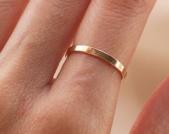 2mm Flat Stacking Ring Band 12K Gold Filled R1175