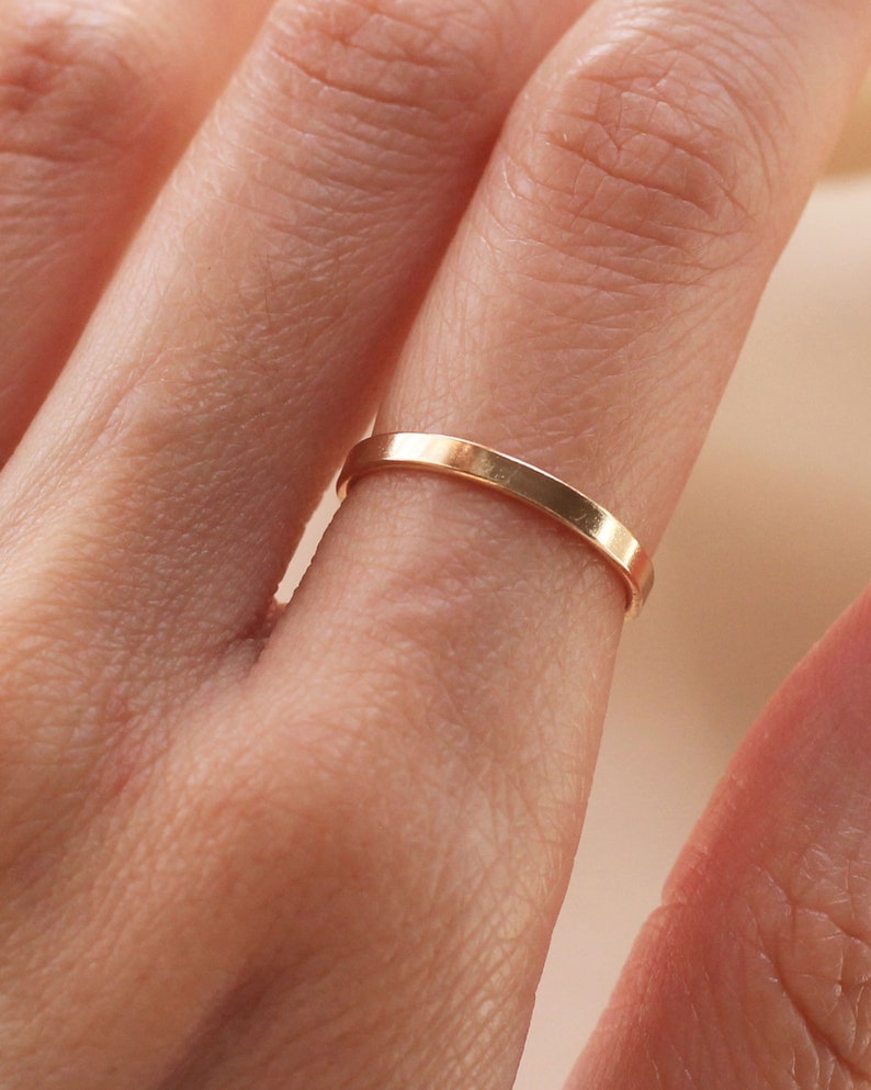 2mm Flat Stacking Ring Band 12K Gold Filled R1175 image 1