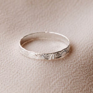 Sterling Silver Sun Stamped Ring Flat Band R1251 image 3