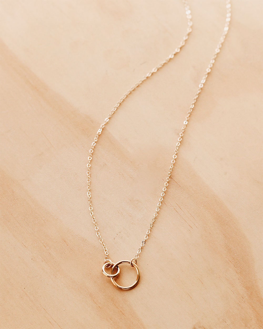 Double Circle, Interlock Circles Pendant Necklace, Love