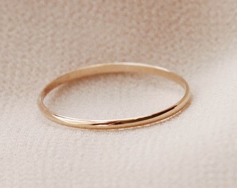 R1210 - 12K Gold Filled Thin Half Round Stacking Ring