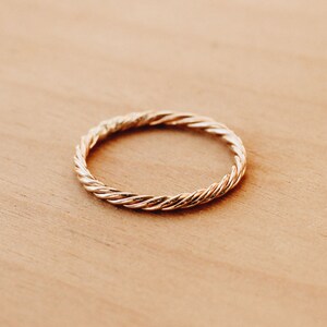 Thick Twist Rope Ring Stacking Ring 12K Gold Filled R1357 image 2