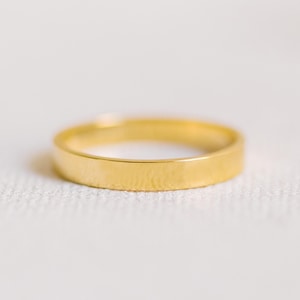 Gold Cigar 3mm Flat Ring Thick Band Stainless Steel R1273