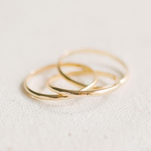 Rolling Ring Gold Filled, Russian Ring Set of 3 Interlocking Bands, Trinity Ring Gold, Gift for Her