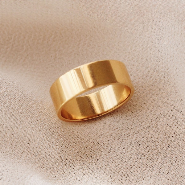 Wide Band Ring, Thick Band, Wide Wedding Band, Cigar Band Ring, Cigar Ring R1274