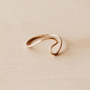 Ocean Wavy Wave Surf Ring 12K Gold Filled R1180 image 2