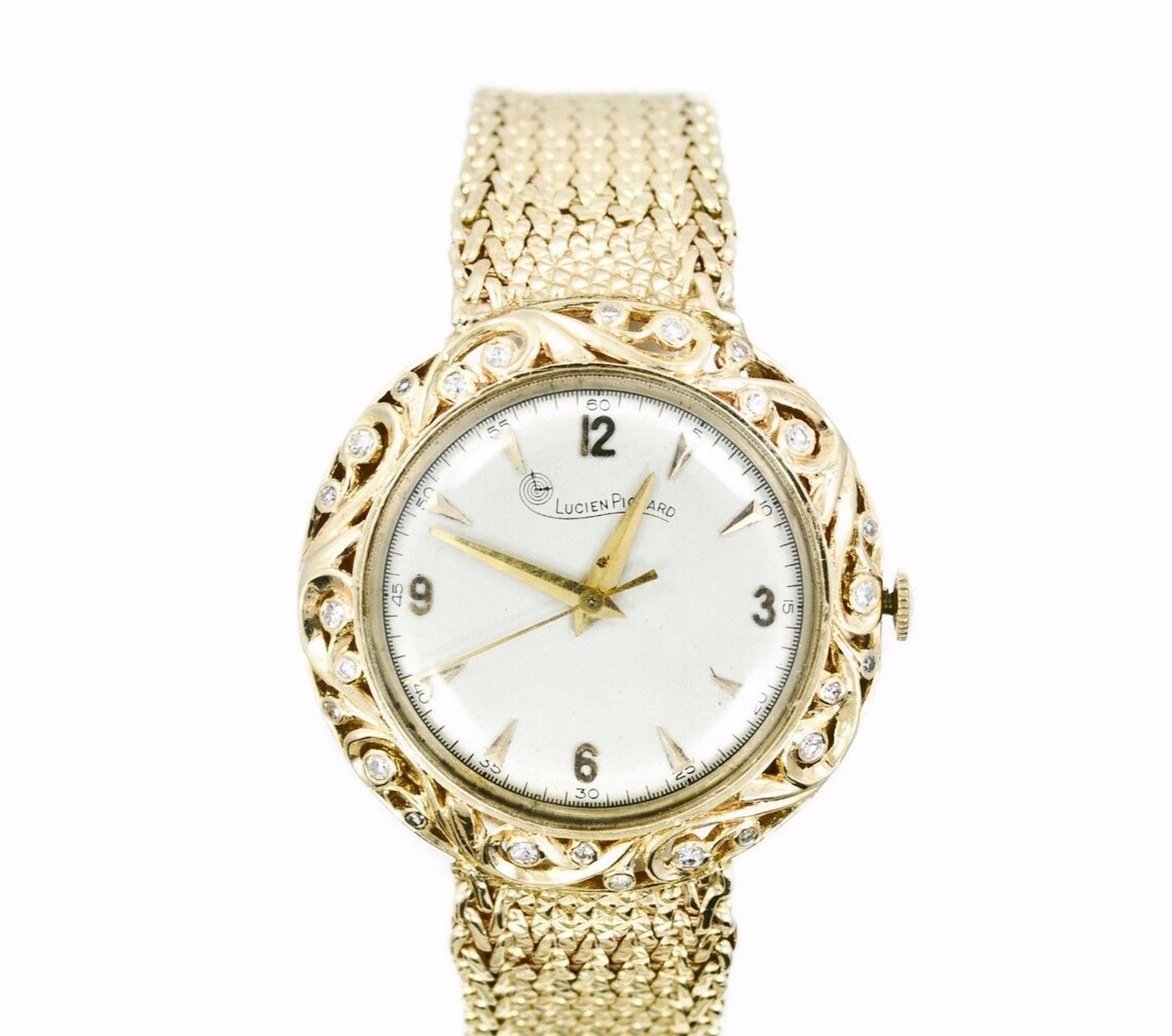lucien piccard women's 14k gold watch