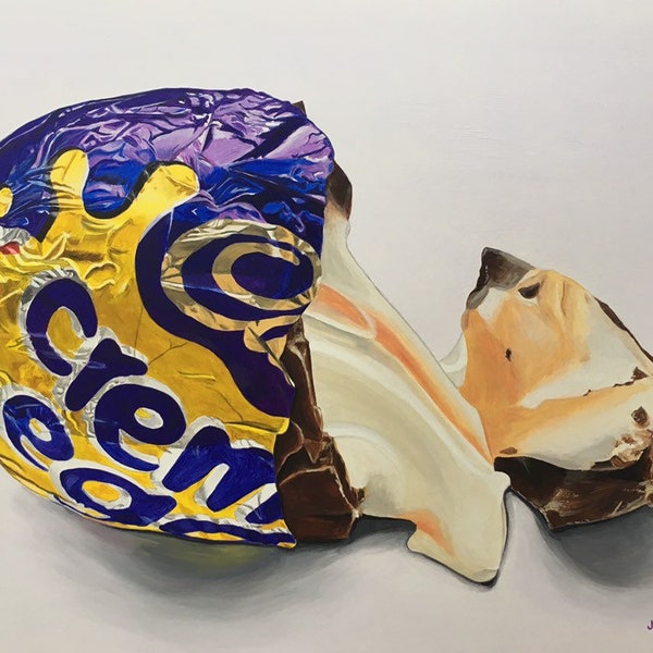 Creme Egg print of original painting 'How Do You Paint Yours?' by Jo McColl Artist, pop art, Easter gift, foodie gift, Valentines Day gift