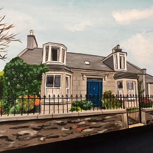Original acrylic painting of your house / home or building. Wedding venue portrait, wedding gift, painting commission by Scottish artist image 3