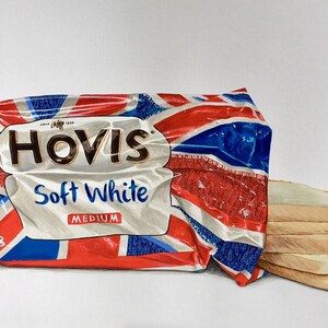 Hovis bread giclee print of an original painting &#39;Hovis Where The Art Is&#39; by Scottish Artist Jo McColl. Food art, kitchen art, hyperrealism