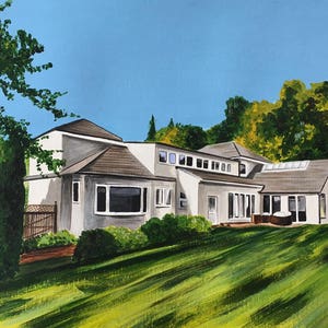 Original acrylic painting of your house / home or building. Wedding venue portrait, wedding gift, painting commission by Scottish artist image 7