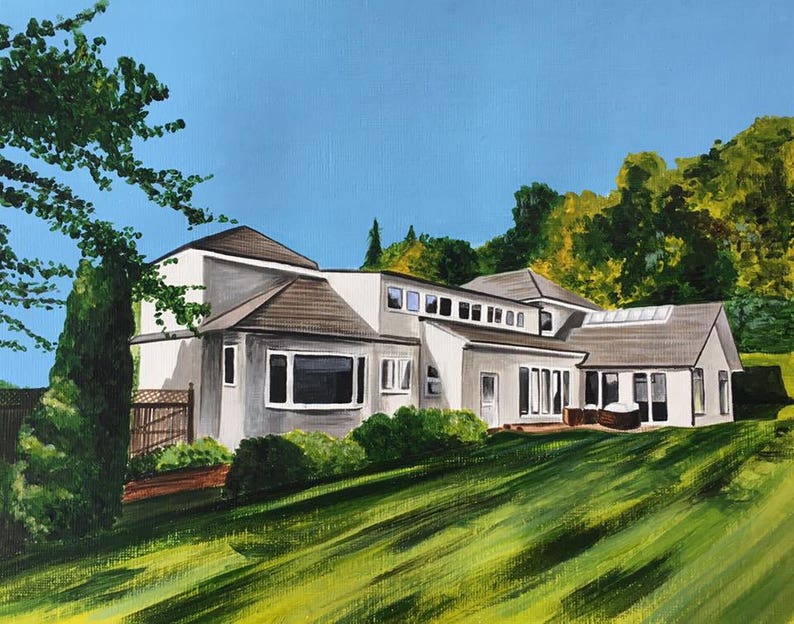 Original acrylic painting of your house / home or building. Wedding venue portrait, wedding gift, painting commission by Scottish artist image 7