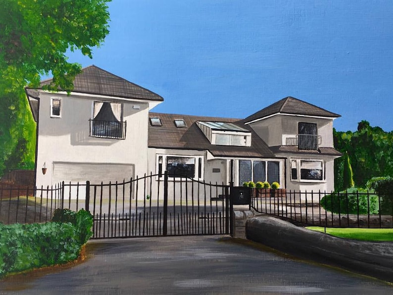 Original acrylic painting of your house / home or building. Wedding venue portrait, wedding gift, painting commission by Scottish artist image 5