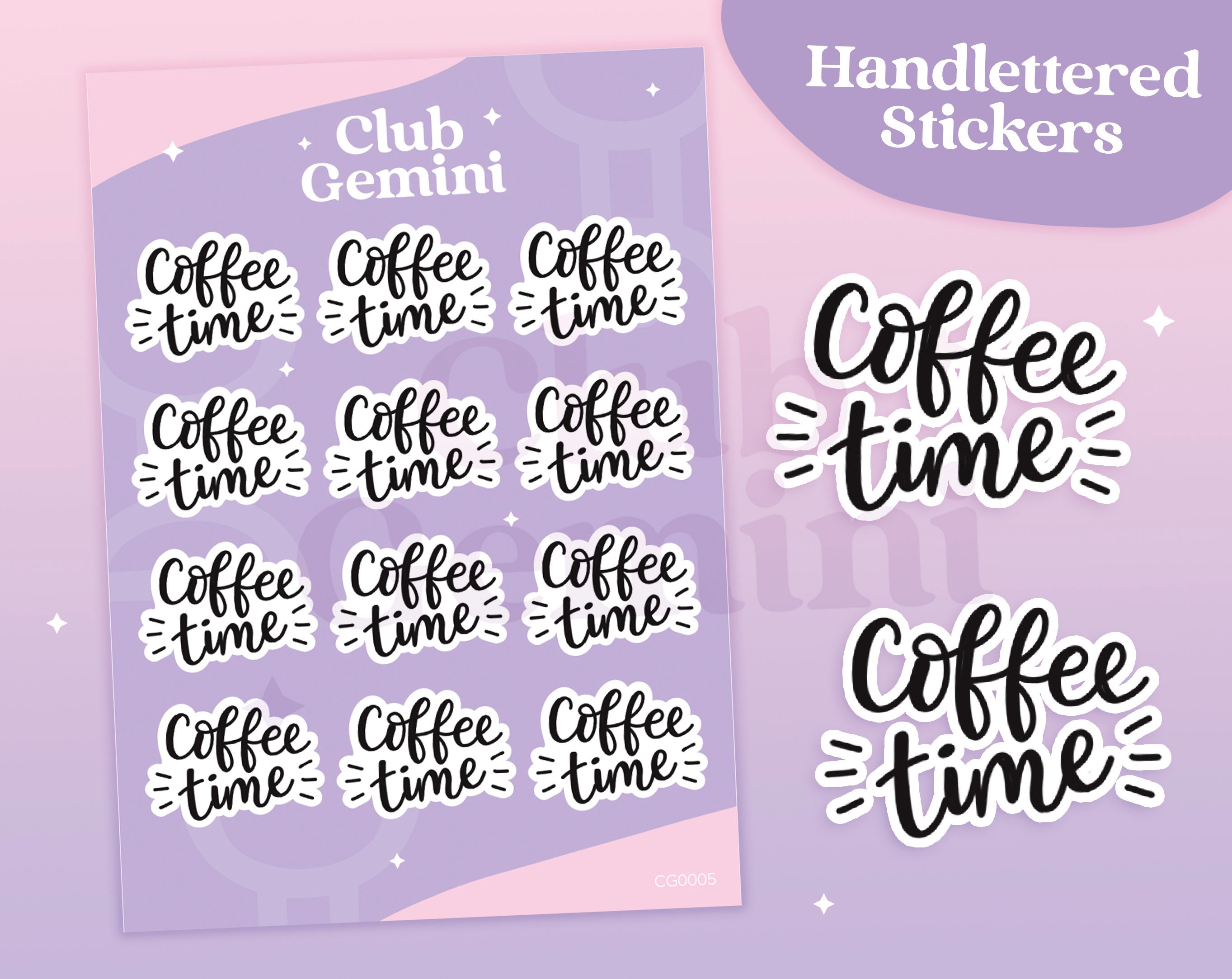 Coffee & Tea Sticker Sheet Bullet Journal Stickers, Planner