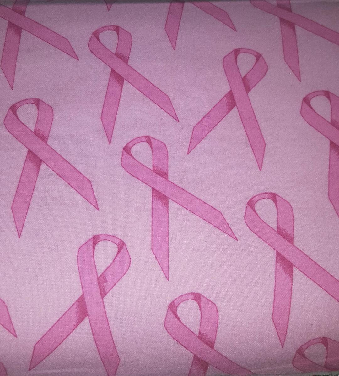 Pink Ribbon Fabric-breast Cancer Awareness-cotton Flannel - Etsy