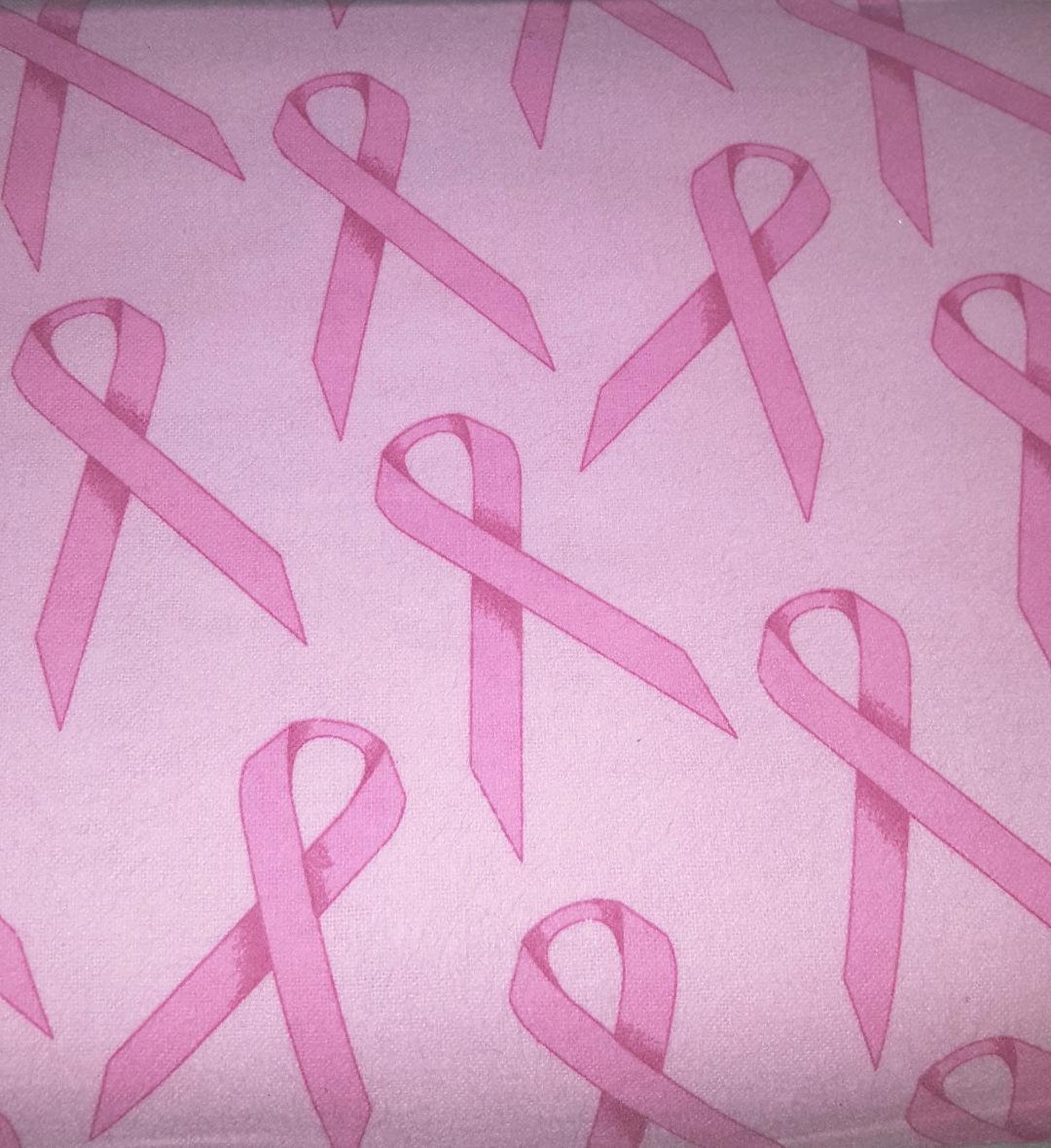 Pink Ribbon Fabricbreast Cancer Awarenesscotton Flannel Etsy