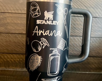 Hair Stylist Engraved Stanley Tumbler - 40 Oz Quencher with Handle