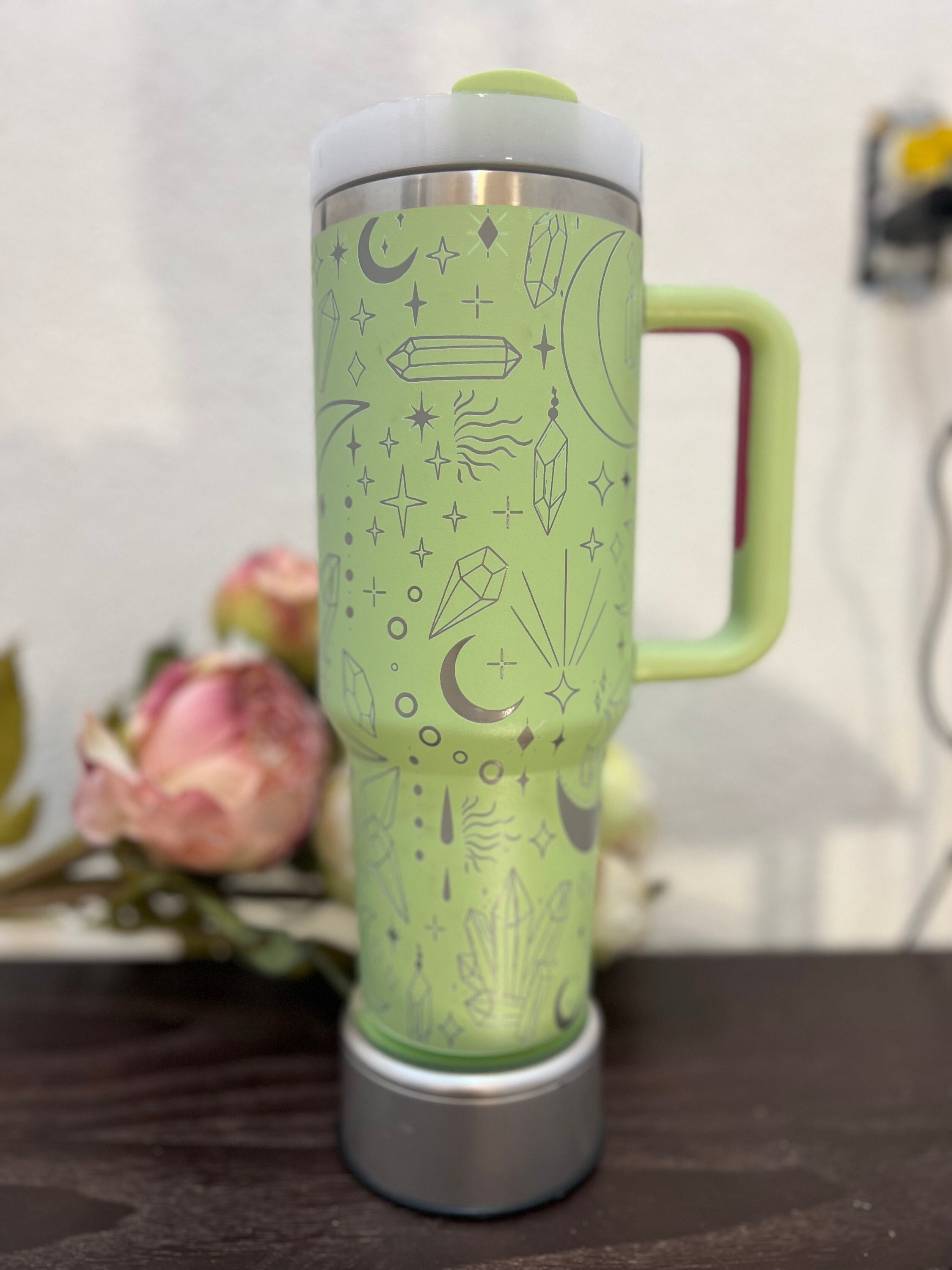 Abstract Tropical Engraved Stanley Adventure Quencher 40oz Tumbler 