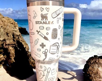Nurse Life Laser Engraved Tumbler: 40oz Personalized Stanley or Unbranded Travel Mug