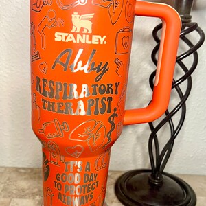 Dental Work -40 OZ Stanley Quencher H2.0 Travel Tumbler With Handle-Full  Wrap Laser Engraved