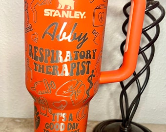 Respiratory Therapist -Custom Engraved Stanley or Unbranded 40OZ H2.0 Quencher Tumbler-Full Wrap Laser Engraved Personalized engraving