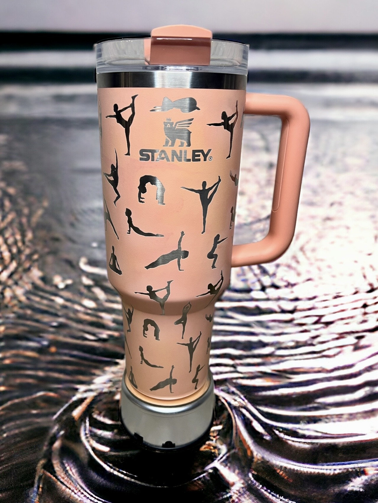 Yoga Poses Stanley Tumbler - 40 OZ Laser Engraved Travel Quencher