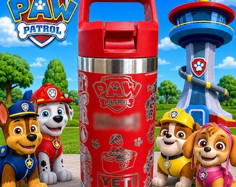 Paw Patrol Inspired Yeti Rambler 12 0z Engraved Water Bottle
