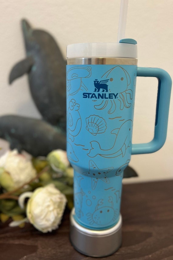 OCEAN LIFE Engraved Stanley Travel Quencher H2.0 Tumbler Stanley Cup 40 Oz.  