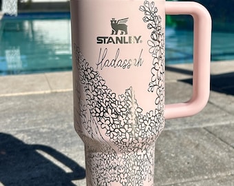 Lilies-Stanley 40OZ H2.0 Quencher Tumbler-Full Wrap Laser Engraved