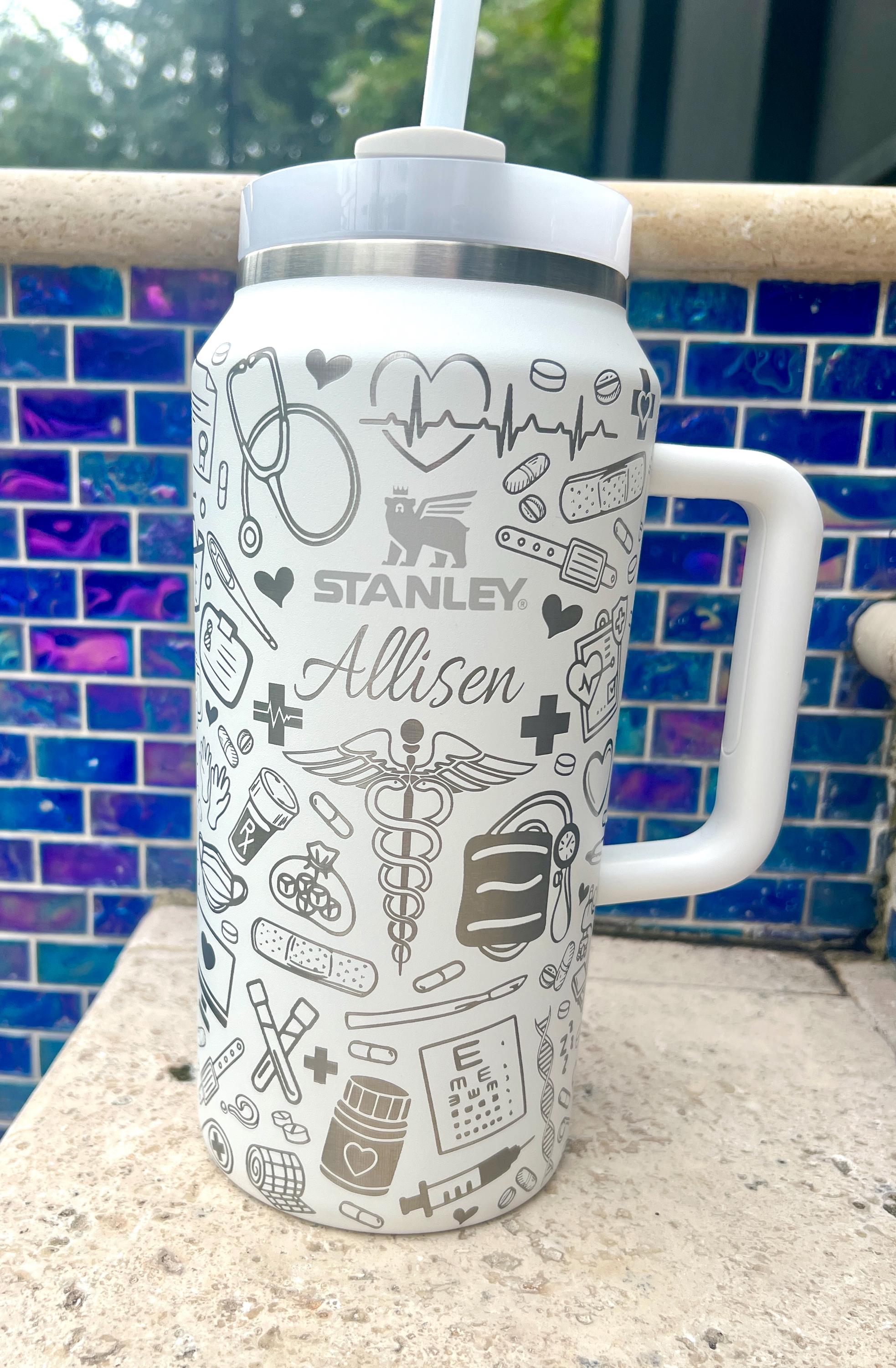 Nurse Life Stanley Tumbler 64 Oz: Laser Engraved Travel Quencher