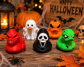 1.5 Inch Halloween Cruise Duck Pack,  5 Unique Designs, Bulk Cruise Ducks
