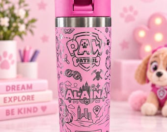 Skye, Liberty, and Everest Paw Patrol Inspired Yeti Rambler  12, 18 or 26 0z Engraved Water Bottle