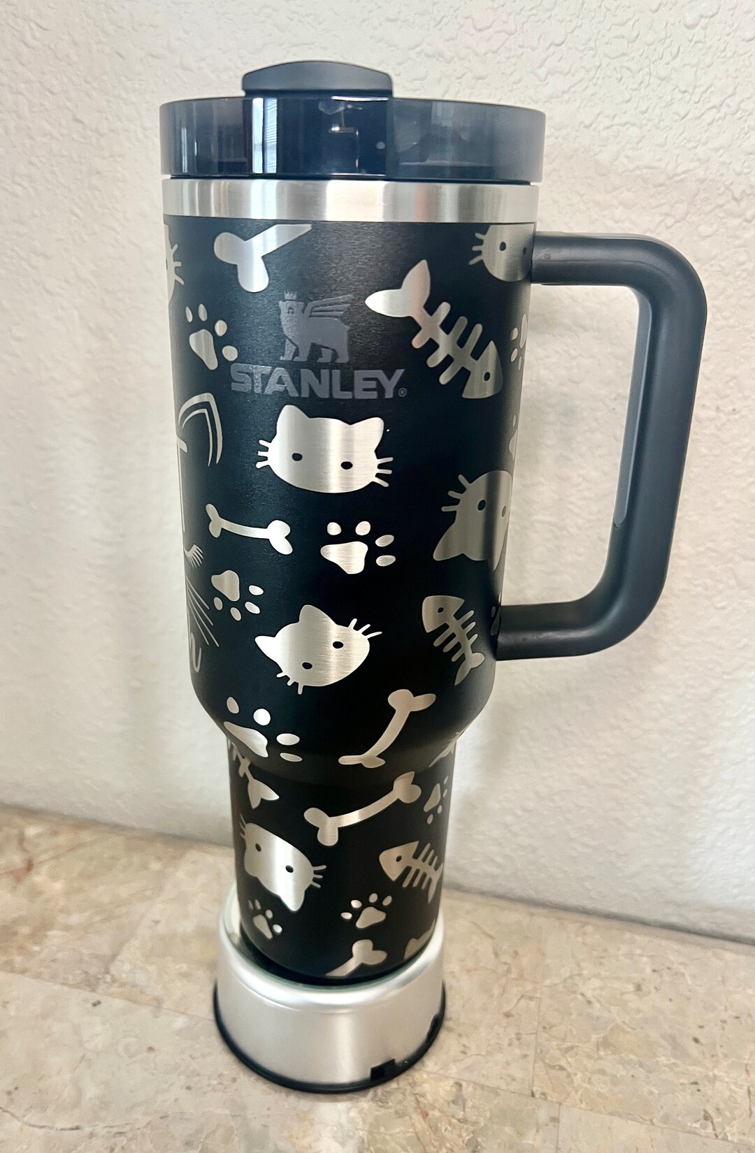 CAT Mom-stanley 40OZ H2.0 Quencher Tumbler-full Wrap Laser