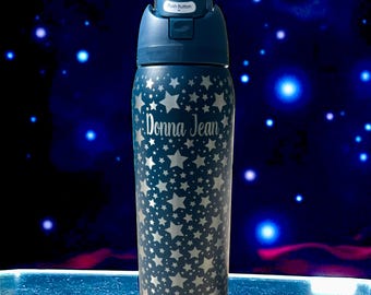 Stars Engraved Owala Tumbler: Full Wrap, Laser Engraved